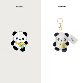 Llavero de peluche personalizado y llavero de panda esponjoso