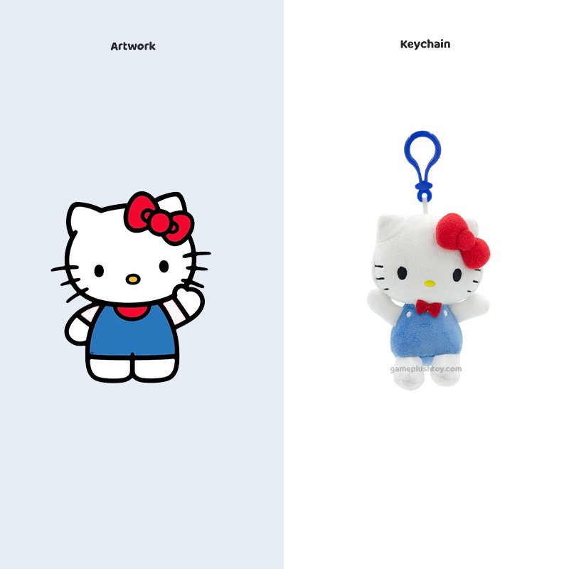 Collection de porte-clés personnalisés : Ensemble porte-clés et anneau Hello Kitty en peluche
