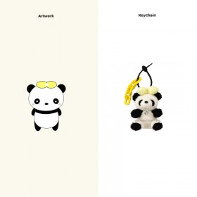 Assortiment de porte-clés et peluches panda