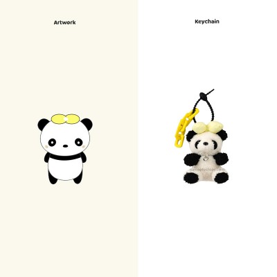 Surtido de llaveros de panda esponjoso y llaveros de peluche