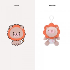 사자 인형 키체인 & 야생 동물 인형 펜던트 세트