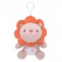 Ensemble porte-clés en peluche lion et pendentif en peluche animal sauvage