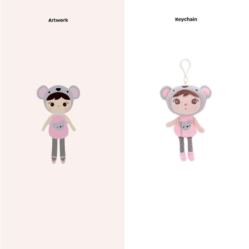 귀여운 봉제 인형 키체인: 엄마와 딸을 위한 맞춤 자수 디자인