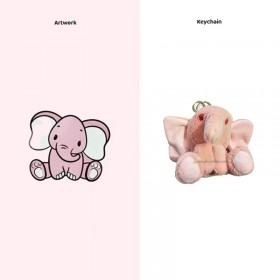 Porte-clés éléphant en peluche personnalisé avec photo : adorables variétés de porte-clés peluche