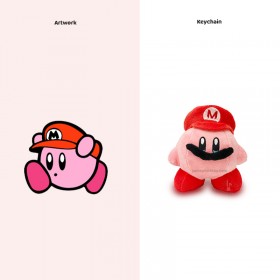 Personalisierter Super-Mario-Plüsch-Schlüsselanhänger mit eigenem Foto