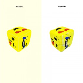 Porte-clés peluche cube emoji personnalisé pour lui