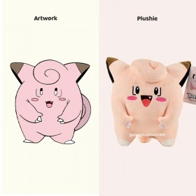 Proveedor de regalos y peluches Clefairy de Pokémon rosa intenso y tiernos sentados