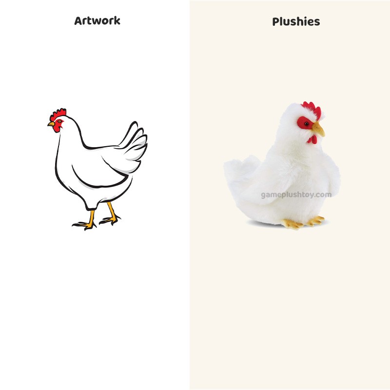 헤니 플러시 화이트 암탉 봉제 동물 - 당신의 사랑스러운 동반자