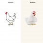 Peluche poule blanche Henny Plush - Votre adorable compagnon