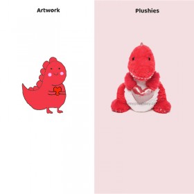 El dinosaurio del amor de peluche para San Valentín: una expresión rugiente de afecto