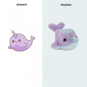Groovy peluche de narval arcoíris: un toque de color y abrazos