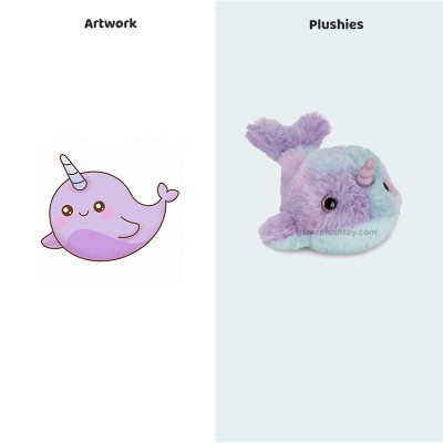 Groovy peluche de narval arcoíris: un toque de color y abrazos