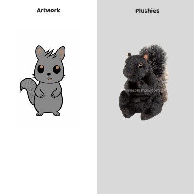 Ardilla de peluche negra: tu adorable compañera del bosque.