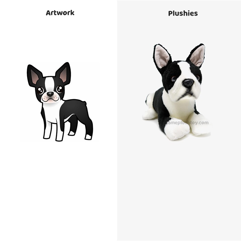 Perro de peluche Boston Terrier: Tu compañero tierno, perro de peluche personalizado