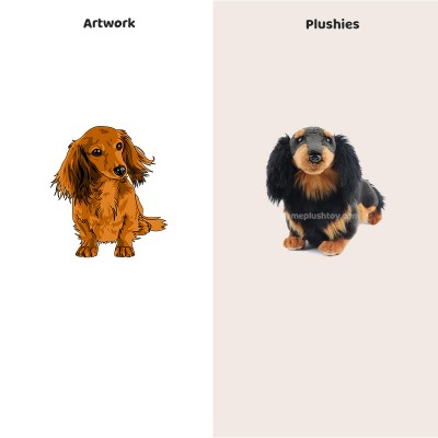 Peluche Teckel à poil long de qualité supérieure&nbsp;: votre compagnon câlin