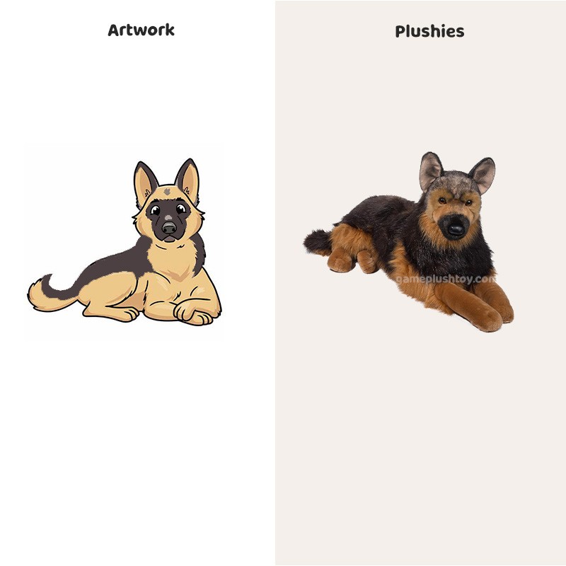 Grand chien de berger allemand en peluche : votre fidèle compagnon