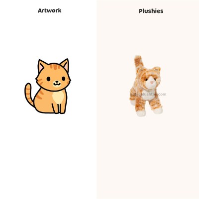 Realistisches Katzenplüschtier, orange gestreifte Katze, Kuscheltier, Ihr personalisiertes Katzenplüschtier