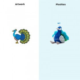 孔雀のぬいぐるみ 雄大な抱きしめたくなる孔雀のぬいぐるみ