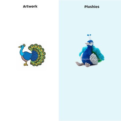 孔雀のぬいぐるみ 雄大な抱きしめたくなる孔雀のぬいぐるみ