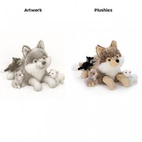 Animal en peluche sauvage Chine Vente au détail Design réaliste Loup gris Peluche Animal en peluche Jouet