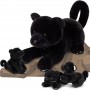 Peluches de pantera negra, lindos juguetes de leopardo negro para niños