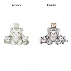 Peluche tigre blanc maman et bébé – jouet sûr pour dormir, idéal pour enfants et cadeaux de naissance