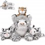 Peluche de tigre blanco mamá e hijo – juguete seguro para dormir, ideal como regalo para niños y baby shower