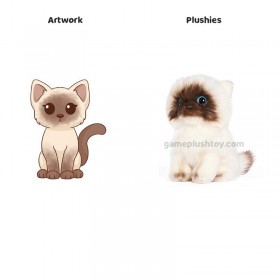 Gato siamés de peluche de 26 cm, regalo para cumpleaños y Navidad.