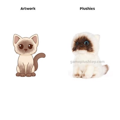 Gato siamés de peluche de 26 cm, regalo para cumpleaños y Navidad.