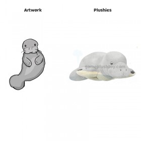 Peluche de lamantin écologique et sûr, idéal pour jeux, déco et cadeaux.
