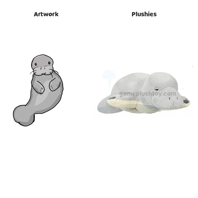 Peluche de manatí ecológico y seguro, ideal para juegos, decoración y regalos.