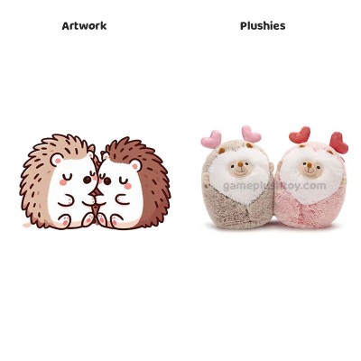 Hedgehog Stuffed Animal Plush Set with Heart Headband