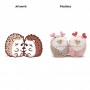 Hedgehog Stuffed Animal Plush Set with Heart Headband