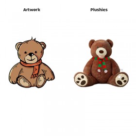 클래식 테디베어 봉제 인형 입 벌린 플러피 인형 장난감