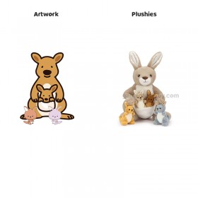 Canguro de peluche unisex, regalo de fauna australiana, 5 piezas, bordado, Walla, de Mama Baby, para aliviar el estrés.