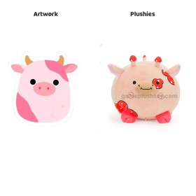 Knuffeldier van een zachte koe als decoratie voor een verjaardag, kerst of kinderkamer Squishy Cow Plush Stuffed Animal by Toyard