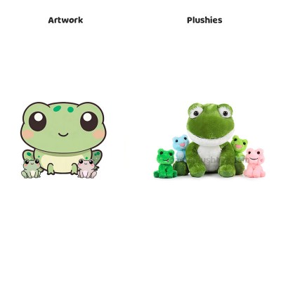 Mother Baby Frog Plush Toy Set