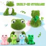 Mutter-Baby-Frosch-Plüschtierset, kuschelige Stofftiere für die Kinderzimmerdekoration