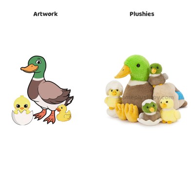 Individuell gestaltete OEM-Geschenke: Bunte, weiche Wildentenfamilie – Plüschtiere