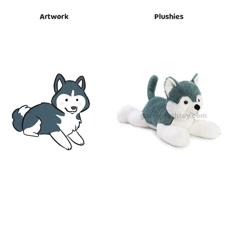 Wholesale Cuddle Plush Blue Grey Husky Plush Stuffed Animal