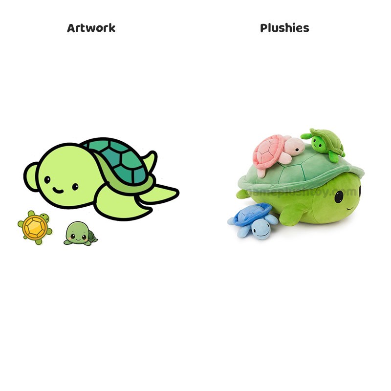 Juguete de peluche de la familia de tortugas verdes, animal de peluche con temática del océano.