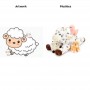 European Style Animal Plush Mother Baby Sheep