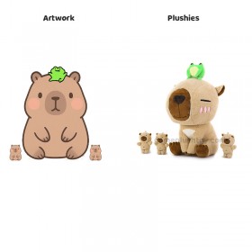 엄마 아기 카피바라 봉제 인형 & 개구리 봉제 인형 베이비 샤워 선물