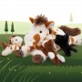 Jouet en peluche cheval tacheté, ensemble familial d'animaux en peluche, cadeau de fête de vacances