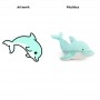 Peluche dauphin bleu ciel, douce et moelleuse, idéale pour décorer une fête sur le thème des animaux