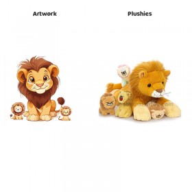 Animales de peluche de león de dibujos animados, muy vendido, adorable madre y cachorro de león de peluche.