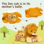 Animales de peluche de león de dibujos animados, muy vendido, adorable madre y cachorro de león de peluche.