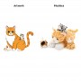 Interactive Plush Toy Gift 4-Piece Cute Yellow Mom & 3 Kittens Plush