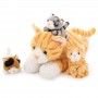 how to get Interactive Plush Toy Gift 4-Piece Cute Yellow Mom & 3 Kittens Plush