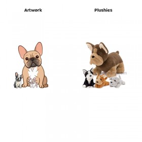 Weiches Stofftier Französische Bulldogge, weiches Stofftier, niedlicher flauschiger Hund, Geschenk für Kinder